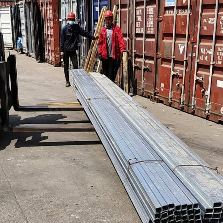 Sinklənmiş kvadrat boru 19 Galvanized Square Tube Delivery