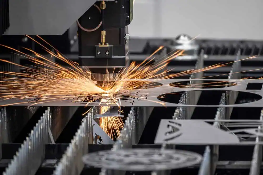 stock photo fiber laser cutting machine cutting 1