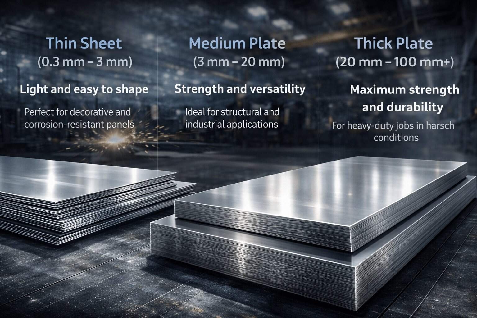 stainless steel plate thickness range