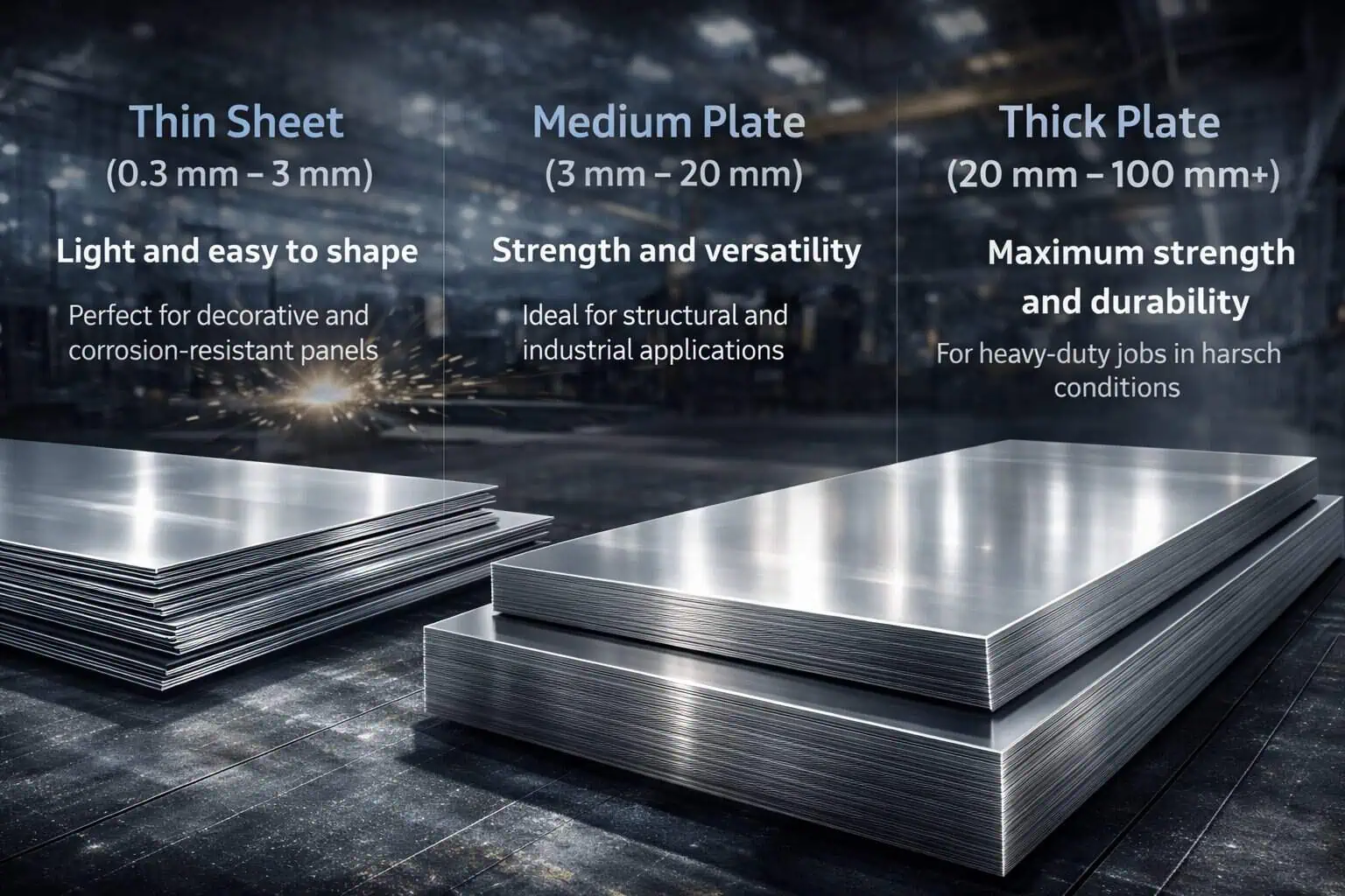 stainless steel plate thickness range