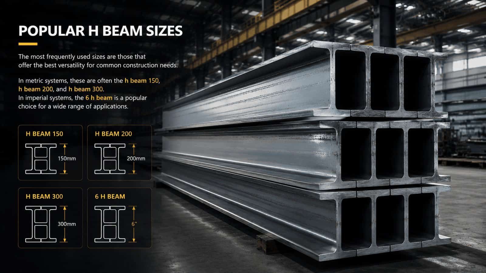 Common H Beam Sizes for Construction H Beam Sizes